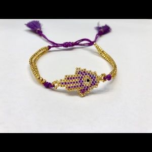 Purple Hand beaded bracelet hands hand colorful bracelet handmade